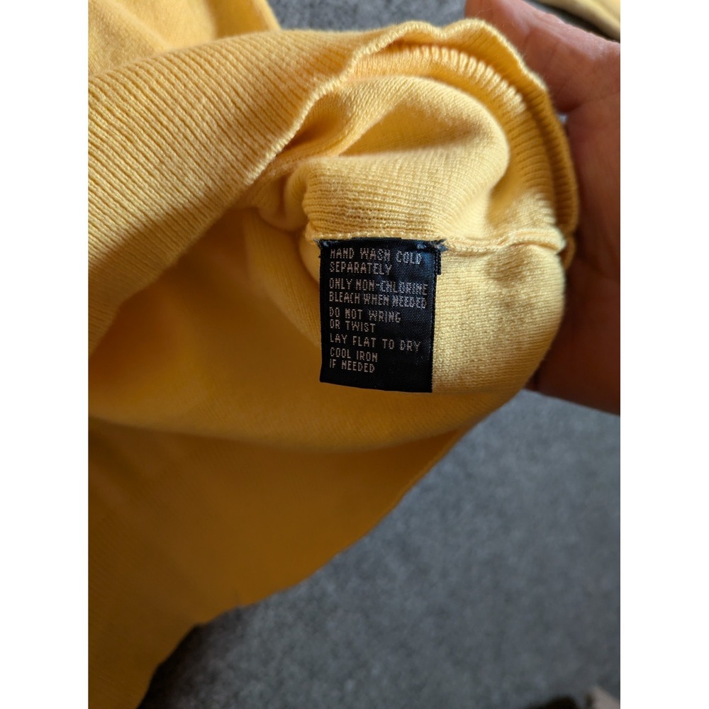 Polo Ralph Lauren Sweater Men's M Yellow Pima Cotton V Neck Preppy Golf Classic - Picture 8 of 9